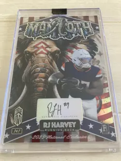 Rj Harvey True One Of One Rookie Auto 2025 Wild Card Mammoth Football 1/1 - Image 2