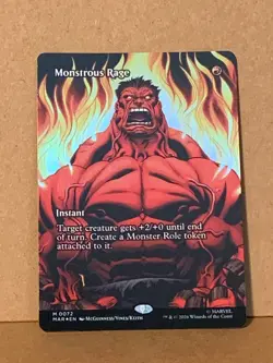 MTG Marvel Super Heroes - Monstrous Rage (Borderless) - FOIL - 0072 - Image 1