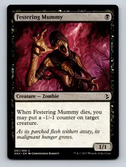 MTG Magic The Gathering Amonkhet Festering Mummy Regular - Image 1