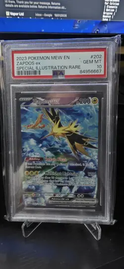 PSA 10! Zapdos ex (202/165) 151 S&V Special Illustration Rare Pokemon Card! - Image 1