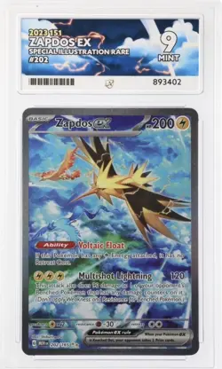 Zapdos ex SIR 202/165 Pokemon 151 ACE 9 Special Illustration Rare Slab - Image 1