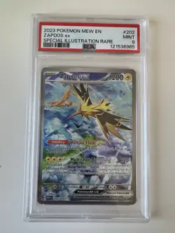 Zapdos EX 202/165 Special Illustration Rare Scarlet Violet 151 Pokemon PSA 9 - Image 1