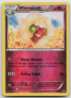 Whimsicott 56/98 Uncommon Ancient Origins Pokemon Reverse Holo MP - Image 1