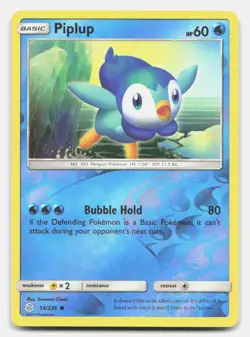 Piplup 54/236 Common Cosmic Eclipse Pokemon Reverse Holo DMG - Image 1