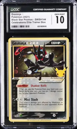 2021 POKEMON BLACK STAR PROMOS #SWSH144 GRENINJA CGC 10 GEM MINT - Image 1