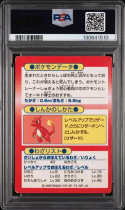 1997 POKEMON JAPANESE MEIJI PROMO FOIL CHARMANDER PSA 1 - Image 2