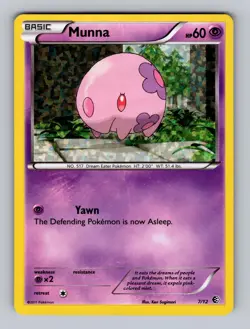 Munna 007/012 Holo Promo McDonald's Promos 2011 Pokemon Holo Lightly Played - Image 1