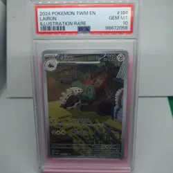 PSA 10 Lairon 184/167 Illustration Rare IR Twilight Masquerade Pokemon GEM Mint - Image 1