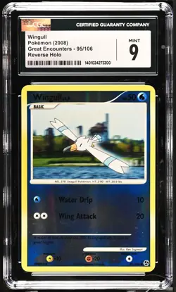 CGC 9 Wingull Reverse Holo Great Encounters 95/106 Pokemon 2008 MINT - Image 1