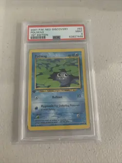 2001 Pokemon Neo Discovery 1st Edition Poliwag #62 PSA 9 - Image 1