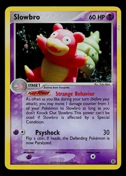 2004 Pokemon TCG Slowbro FireRe69.99d & LeafGreen Holo Rare 14/112 - Image 1