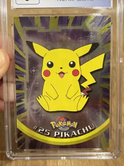 PIKACHU 1999 TOPPS POKEMON T.V. #25 Silver Foil Series 1 CGC 8 First Print - Image 2