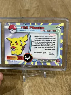 PIKACHU 1999 TOPPS POKEMON T.V. #25 Silver Foil Series 1 CGC 8 First Print - Image 3
