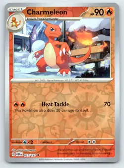 Pokemon Charmeleon SV03: Obsidian Flames OBF Reverse Holo 027/197 NM - Image 1