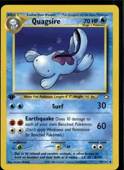 Quagsire 45/111 Uncommon Neo Genesis Pokemon 1st Edition Near Mint - Image 1