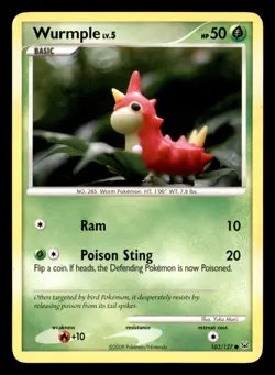 Wurmple 103/127 Common Platinum Pokemon Near Mint Yuka Morii Clay - Image 1