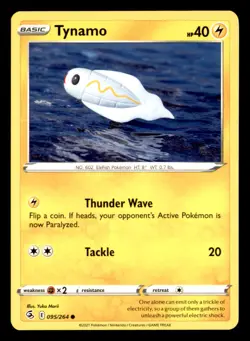 Tynamo 095/264 Common Fusion Strike Pokemon Near Mint Yuka Morii Clay - Image 1