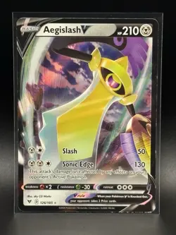 2020 Pokemon Vivid Voltage - 126/185 Aegislash V Holo - MP - Image 1