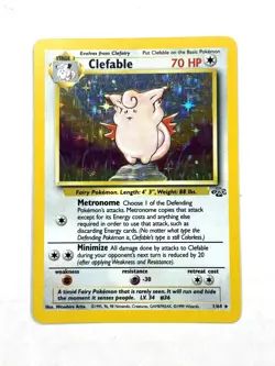 Rare Clefable 1 / 64 Jungle Unlimited Holo Pokemon TCG Card NM - Image 1