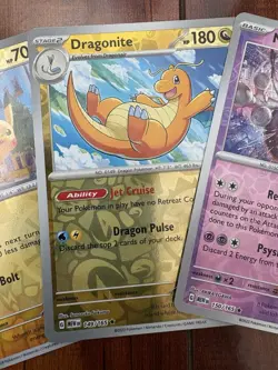 Pokemon Reverse Holo Lot of 4! Pikachu, Mewtwo, Dragonite & Psyduck NM/M - Image 3