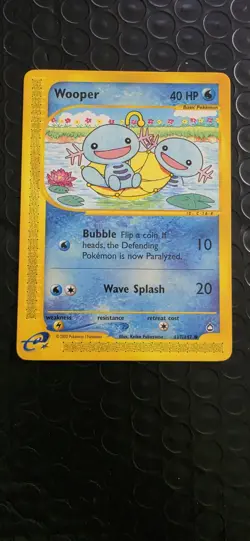 Pokemon TCG Wooper 117/147 Aquapolis Regular 2002 ereader - Image 1