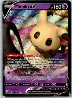 Pokemon TCG Mimikyu V Ultra Rare Holo SWSH09: Brilliant Stars 068/172 NM - Image 1