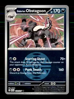 Galarian Obstagoon (Dusk Ball) 132/217 Ascended Heroes Pokemon Reverse Holo NM - Image 1