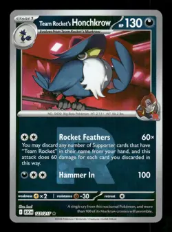 TEAM ROCKET'S HONCHKROW (ROCKET) 127/217 ASCENDED HEROES POKEMON REVERSE HOLO NM - Image 1