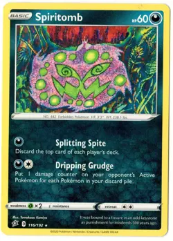 Pokemon - Spiritomb - 116/192 - Rebel Clash - Rare - NM - Image 1