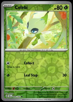 Celebi 4/142 Stellar Crown Reverse Holo Uncommon NM Pokemon 2024 - Image 1