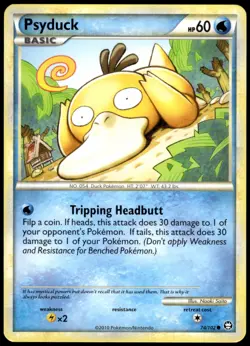 Psyduck 74/102 HGSS Triumphant Common LP Pokemon 2010 - Image 1