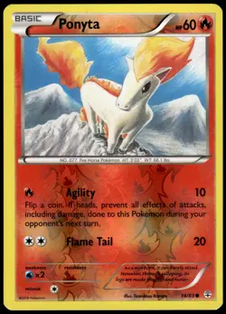 Ponyta 14/83 Generations Reverse Holo Common LP Pokemon 2016 - Image 1