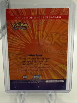 Bulbasaur - 2000 Topps Pokemon TV Animation Edition - Pop-Up #8 - BLUE LABEL - Image 2
