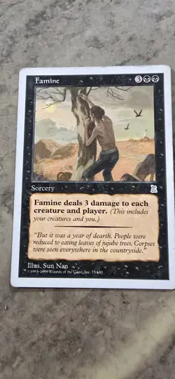 Vintage 1999 MTG Magic Portal 3 Three Kingdoms English NM Card FAMINE - Image 1