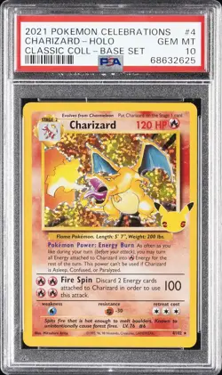 2021 POKEMON CELEBRATIONS CLASSIC COLLECTION #4 CHARIZARD-HOLO PSA 10 - Image 1