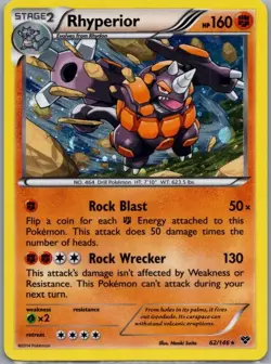 Rhyperior 62/146 Holo Rare XY Pokemon Lightly Played - Image 1