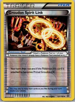 Groudon Spirit Link 131/160 Uncommon Primal Clash Pokemon Reverse Holo Near Mint - Image 1