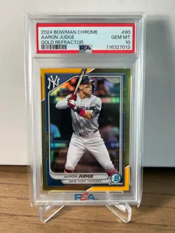 2024 Bowman Chrome Gold Aaron Judge #’d/50 TRUE GOLD MVP PSA 10 - Image 1