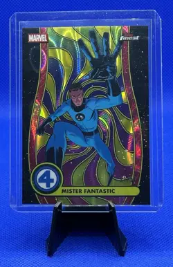 2026 Topps Finest Fantastic Four Mister Fantastic Blacklight (Neon Gold) #’d /50 - Image 1