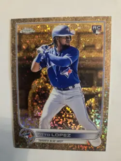 2022 Topps Chrome Gilded OTTO LOPEZ Gold Etch Mini Diamond Ref. RC #'d /50 - Image 1