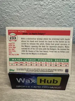 2025 Topps Platinum Anniversary Hideo Nomo Purple Vibrations #’d /250 Dodgers - Image 3