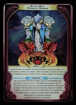 Saint's Reserve Mother Mary Terror of Demons Religious Trading Card Full Foil - Image 1