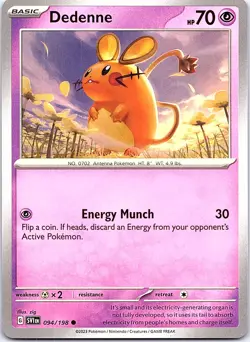 Dedenne Scarlet & Violet 094/198 Common Pokemon Near Mint Pokemon Card - Image 1