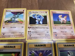 Shadowless Pokemon Card Lot - Machop 52/102, Machoke, Ponyta, Trainer/energies - Image 1