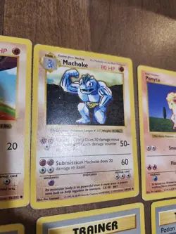 Shadowless Pokemon Card Lot - Machop 52/102, Machoke, Ponyta, Trainer/energies - Image 4