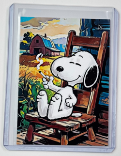 Snoopy Limited Edition Artist Signed “Smoking” Trading Card 9/10 - Image 1