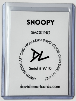 Snoopy Limited Edition Artist Signed “Smoking” Trading Card 9/10 - Image 2