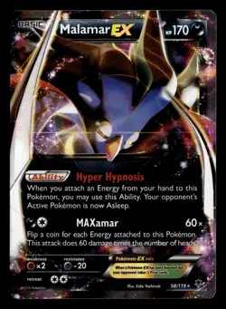 Malamar EX 58/119 EX Rare Holo Phantom Forces Pokemon Card - Image 2