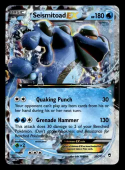 Seismitoad EX 20/111 EX Rare Holo Furious Fists Pokemon Card - Image 2