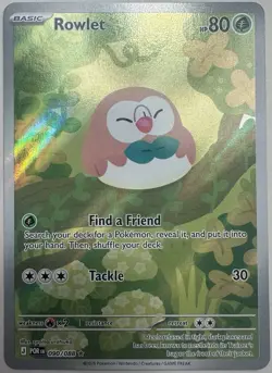 Rowlet 090/088 Illustration Rare Holo NM Pokemon Card Perfect Order - Image 1